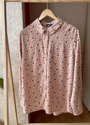 Персиковая рубашка с микимаусами1 фото