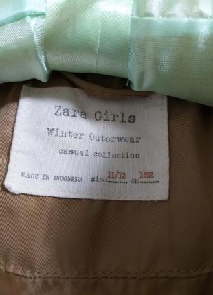 Куртка -пуховик zara дівчинці 11-12 років5 фото