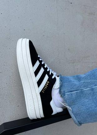 Женские кроссовки adidas gazelle platform black кеды адидас газели10 фото