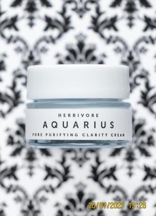 Крем з цинком для жирної та проблемної шкіри herbivore aquarius pore purifying clarity cream 7.5 мл