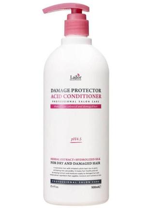 Кондиціонер для сухого волосся lador damaged protector acid conditioner 900 мл1 фото