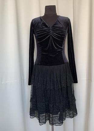 Piu & piu готичное готическое платье винтаж бархат кружево
