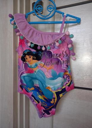 Красивий модний злитий злитний суцільний купальник disney принцеса жасмін для дівчинки 2-3 роки5 фото