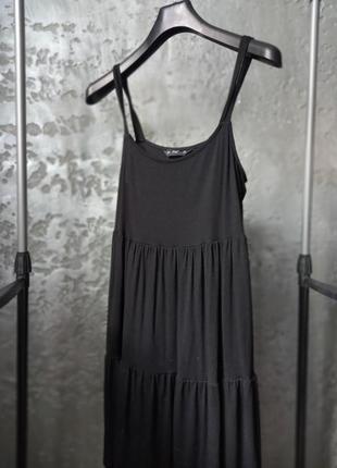 Платье ярусное сарафан черное