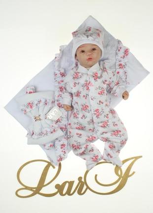 Летний набор для новорожденной девочки "rose" (3 предмета)2 фото