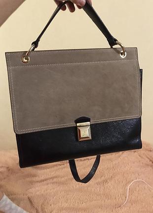 Кожаная сумка сумка кожаная через плечо кроссбоди  patrizia pepe