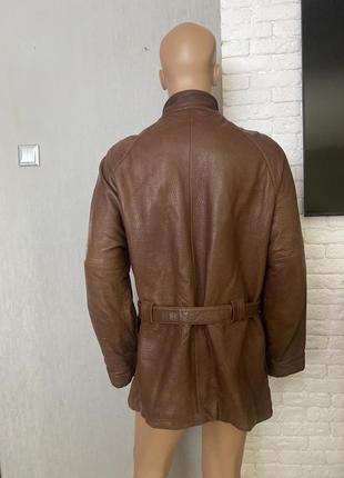 Винтажная кожаная куртка с накладными карманами качественная мясистая кожа винтаж executive line, xxxl 56р2 фото