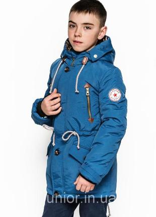 Модная весенняя куртка парка  для мальчика 158р1 фото