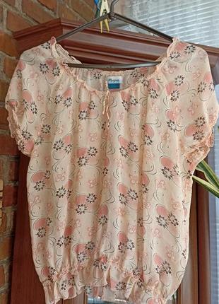 Шовкова блуза з квіточками2 фото