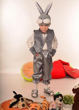 Детский карнавальный костюм "серый заяц"