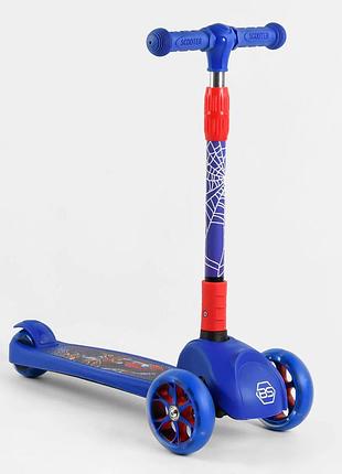 Триколісний самокат для хлопчика best scooter maxi 47359 спайдермен, світло коліс