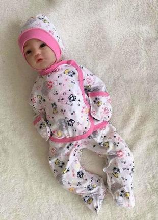 Комплект для новорожденных с распашонкой, штаниками и шапочкой2 фото