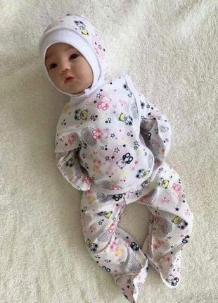 Комплект для новорожденных с распашонкой, штаниками и шапочкой3 фото