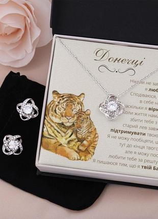 Подарунок для дочки від батька-намисто з індивідуальною вітальною карткою повідомлення