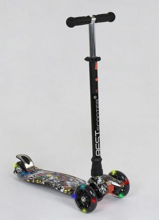 Дитячий самокат best scooter 779-1386 maxi, 3 колеса pu,світло