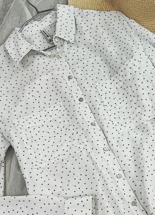 Белая рубашка в горошек stradivarius2 фото