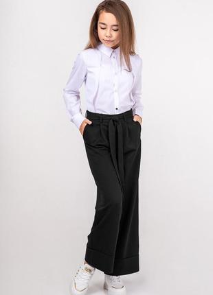 Модные черные брюки-кюлоты для девочки "natalie" 134р