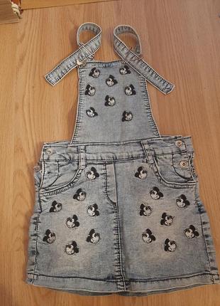 Гарненька джинсова спідничка на дівчинку 3-6 років