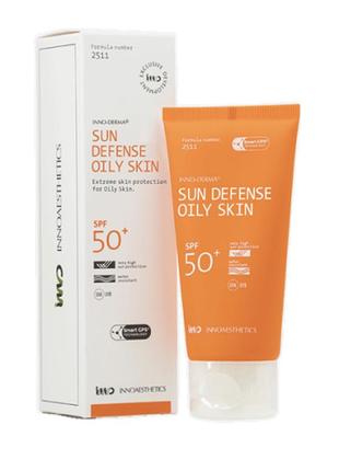 Innoaesthetics sun defense oily skin spf 50+ сонцезахисний крем для жирної шкіри, 60 мл
