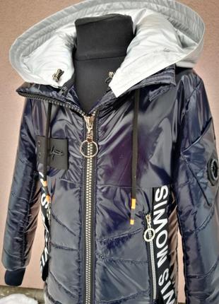 Демисезонная весенняя лаковая куртка для девочки "холли"  140-146р3 фото