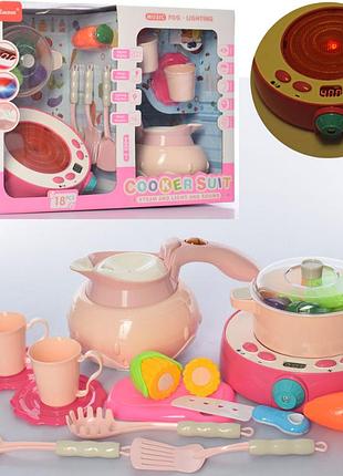 Посуд дитина qc-19b плита, чайник-пар, звук, світло