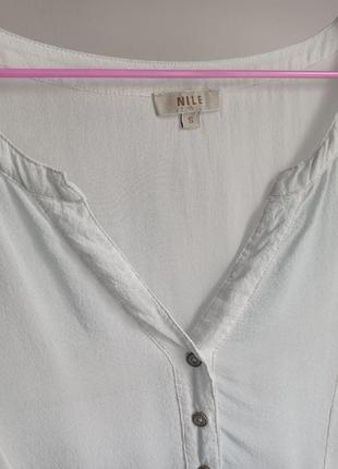 Шелковая легкая аква бирюзовая прозрачная блуза nile, s5 фото