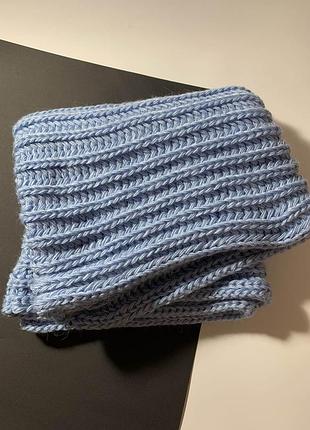 Шарф - хомут теплий блакитний