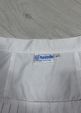 Reebok юбка теннисная плиссе со складками белая мини с лого летняя7 фото