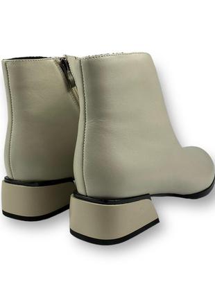 Женские кожаные ботинки демисезонные серые на низком каблуке 18j972-01j-1474 lady marcia 21825 фото