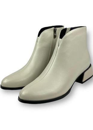 Женские кожаные ботинки демисезонные серые на низком каблуке 18j972-01j-1474 lady marcia 21824 фото