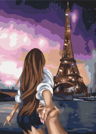 Премиум картина по номерам 40х50 на деревянном подрамнике "скажи парижу да!" pbs38344