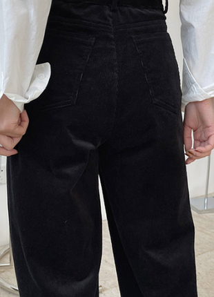 Черные  вельветовые брюки осенне-зимние (хлопок+эластан)-20 размер