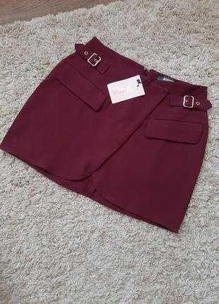 Короткая мини юбка юбка в стиле карго с карманами