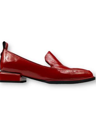 Слиперы женские лакированные красные стильные туфли на низком каблуке h2099-a669-f783 brokolli 22081 фото