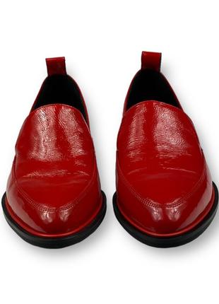 Слиперы женские лакированные красные стильные туфли на низком каблуке h2099-a669-f783 brokolli 22087 фото
