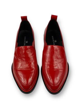 Слиперы женские лакированные красные стильные туфли на низком каблуке h2099-a669-f783 brokolli 22086 фото