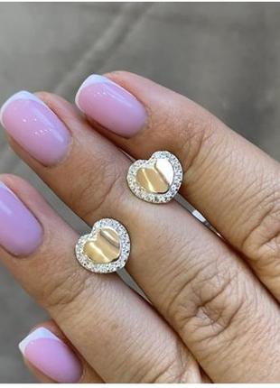 Сережки серебряные с вставками из золота 1519.50