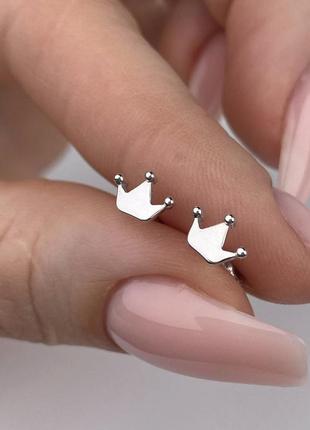 Срібні сережки пусети з покриттям родій 0497