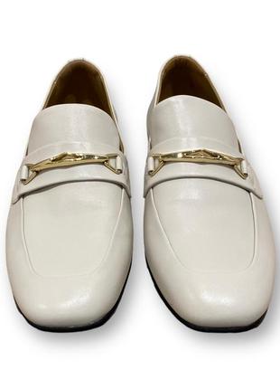 Слиперы женские кожаные белые стильные туфли на низком ходу ам2281а-4-938 anemone 21237 фото