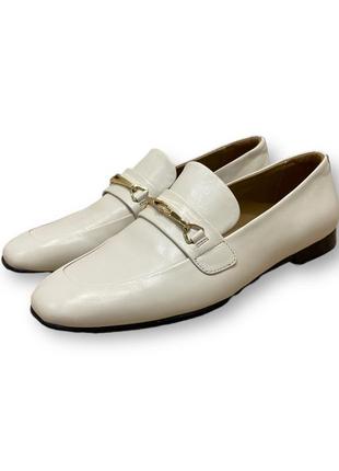 Слиперы женские кожаные белые стильные туфли на низком ходу ам2281а-4-938 anemone 21233 фото