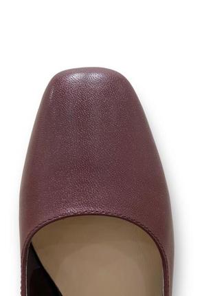 Женские классические кожаные туфли на устойчивом каблуке бордовые офисные лодочки1f2348-0117-c1179a molka 18198 фото