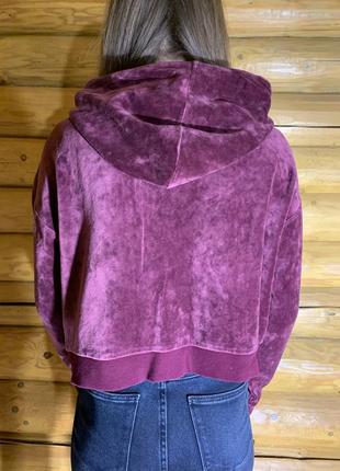 Adidas женское укороченное велюровое худи4 фото