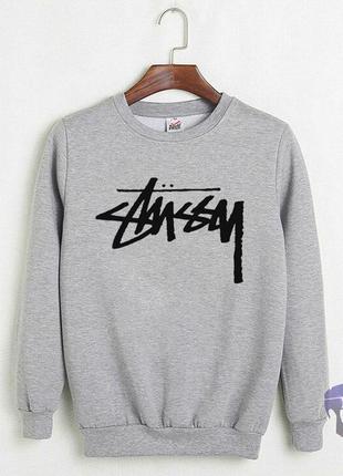 Толстовка мужская серого цвета stussy