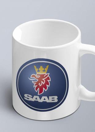 Чашка с принтом авто логотип  saab  (02010102015)