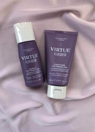 Virtue flourish shampoo/conditioner for thinning hair набор шампунь и кондиционер, 60ml2 фото