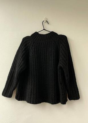 Женский вязаный черный свитер2 фото