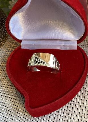 Печатка кольцо мужское из серебра с золотом