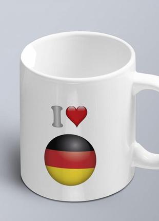 Чашка с принтом я люблю германию с изображением флага  (02010109018)