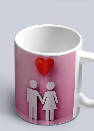 Чашка с принтом "силуэты с сердцем" (02010115033)