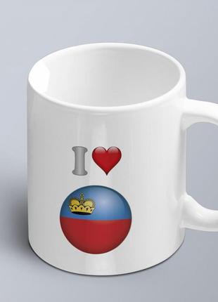 Чашка  з принтом я люблю ліхтенштейн з зображенням прапору  (02010109052)